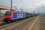 Am 25.10.2014 bespannte Re 482 009-8  Starke Maschine sucht starken Typen!  den Saarrail Güterzug nach Saarbrücken Rbf, als sie durch den Badischen Bahnhof von Basel fuhr.