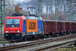 SBBCARGO Lok 482 046 bei Ragierarbeiten mit Tamms-Wagen in Bergen auf Rügen. - 17.02.2019
