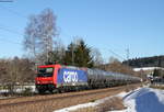 Re 482 047-8 mit dem DGS 45610 (Rümlang-Mainz Bischofsheim) bei St.Georgen 18.2.19