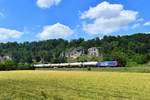 Re 482 014 mit einem Gaskesselzug am 18.06.2019 bei Hagenacker. 