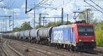 HSL Logistik GmbH, Hamburg mit der SBB Cargo Leasinglok  482 040-3   [NVR-Nummer: 91 85 4482 040-3 CH-SBBC] und Kesselwagenzug am 19.09.19 Bahnhof Flughafen Berlin Schönefeld.