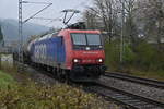 Unerwartet kam die SBBC 482 007-2 durch Neckargerach gen Binau gefahren. 19.4.2021