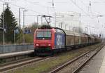 482 034-6 SBBC mit H-Wagen am 18.04.2021 durch den Bf Anklam