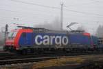 In Hessen und Rheinland Pfalz ein hufiger Gast: SBB-Cargo Loks, hier 482 037-9, vor einem Ganzzug mit Rhren. (Oggersheim, Richtung BASF-Nordheide, am 06.02.09).