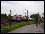 482 027 mit einem gemischten Gterzug in Hannover Bornum ( Auf der Kuhbrcke )