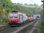 482 019-7 der SBB-Cargo befrdert einen Gterzug nach Aachen-West. Hier aufgenommen am 19/09/2009 auf der langen Geraden zwischen Stolberg und Eilendorf. 