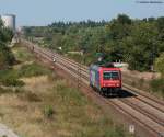 Re 482 047-8 ist ganz alleine bei Wiesental unterwegs 24.8.09