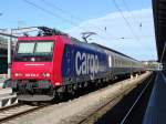 Die 482 034-6(SBB Cargo) mit dem Suferzug 85998 von Bad Kleinen nach Kln Hbf.Aufgenommen am 18.09.05 im Rostocker Hbf.