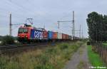 SBB Re482 003-1 von SBB/Locon mit einem Containerzug nach Bremen (06.08.10 Dedensen-Gmmer)