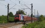 Re 482 007-2 mit einem Autozug gen Sden  bei Denzlingen 7.5.11