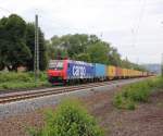 482 033-8 mit Containerzug in Fahrtrichtung Sden. Aufgenommen am B Eltmannshausen/Oberhone am 07.07.2011.