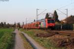 482 010-6 mit einem Autotransportzug Richtung Sden. Aufgenommen am 21.03.2012 bei Blankenloch.