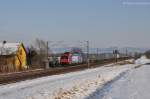 Re 482 049 mit dem ersten Leerzug des Tchibo Containerzuges am 11.02.2012 bei Plling