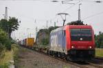 SBB Cargo 482 035 (i.E.fr RTB) am 29.5.12 mit einem KLV in Neuss-Nievenheim.