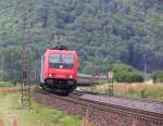 482 036-1 brachte am 10.072012 einen BMW-Zug bestehend aus offenen und geschlossenen ARS Autotransportwagen in Richtung Sden. Aufgenommen bei Harrbach.