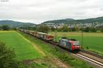  Chemoil  482 028-8 mit einem KLV Richtung Sden bei Heddesheim.