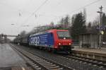 482 010-6 mit einem Teil der Novelis-Leistung in Fahrtrichtung Norden. Aufgenommen am 06.04.2013 in Eichenberg.