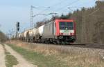 482 042 am 22.03.14 mit Kreideschlamm gen Slowenien bei Eglharting/München