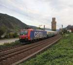 482 001-5 mit einem Sonderzug in Fahrtrichtung Norden. Aufgenommen am 03.10.2013 in Oberwesel.