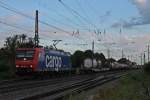 Durchfahrt am 28.05.2014 von SBB Cargo Re 482 007-2 mit einem Containerzug in Müllheim (Baden).