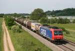 SBB 482 011 mit Gterzug Richtung Basel am 11.05.2011 zwischen Buggingen und Mllheim (Baden)