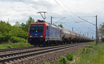 482 037 zog am 15.05.16 einen Kesselwagenzug durch Greppin Richtung Dessau.