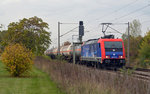 Da der Block vor dem von 482 037 geführten Ammoniakzuges am 23.10.16 noch belegt war musste vor dem Bahnübergang in Greppin ein Betriebshalt eingelegt werden.