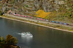 Das herbstliche Rheintal bei Oberwesel.