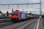 Re 484 004-7 durchfährt den Bahnhof Rupperswil. Die Aufnahme stammt vom 07.01.2022.