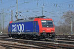 Re 484 009-6 durchfährt solo den badischen Bahnhof. Die Aufnahme stammt vom 09.03.2022.