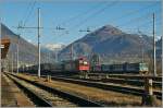 SBB RE 484 003 und FS Aln 663 in Domodossla. 
17. Dez. 2013