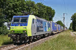 Güterzug mit Lokomotive 485 008 am 28.05.2020 in Boisheim.