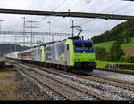 BLS - Loks 485 010 + 486 502 vor Rolla bei der durchfahrt im Bhf Riedtwil am 24.09.2020