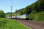 Re485 006 (91 85 4485 006-1 CH-BLSC) + 012 (91 85 4485 012-9 CH-BLSC) mit Güterzug am 10.05.2013 in Tecknau