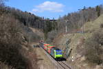 Re 485 003-8 mit dem DGS 44691 (Krefeld Uerdingen-Schaffhausen GB) bei Rottweil 4.4.20