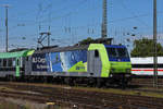 Re 485 011-1 der BLS durchfährt den badischen Bahnhof. Die Aufnahme stammt vom 10.09.2020.