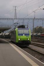 BLS 485005-3 als Lokomotivzug bei der Ausfahrt aus dem Bahnhof Buchs St. Gallen am 19.10.2007