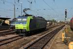 Am 04.10.2014 fuhr Re 485 005-3 als Lokzug durch den Badischen Bahnhof von Basel, nachdem sie vorerst vom Badischen Bahnhof nach Muttenz fuhr, von Muttenz komend gen Weil am Rhein.