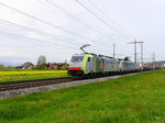 BLS / Railpool - Loks 486 507-7 und 185 105-8 vor Güterzug bei Lyssach am 30.04.2016