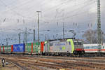 Re 486 505-1 durchfährt den Badischen Bahnhof. Die Aufnahme stammt vom 18.01.2018.