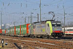 Re 486 504-4 durchfährt den Badischen Bahnhof. Die Aufnahme stammt vom 06.02.2018.