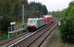 BLS 486 508 mit DB-Dostos am ehemaligen Bahnhof Hennigsdorf Nord 
(D-DB 50 80 26-81 265-3 DBpz 781.2 und D-DB 50 80 86-81 119 DABpbzf 767.3)
