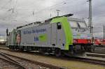 BLS Lokomotive 486 105-6 beim Badischen Bahnhof in Basel.