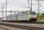 Doppeltraktion, mit den Loks 486 503-6 und 186 107-9, durchfahren den Bahnhof Pratteln. Die Aufnahme stammt vom 24.05.2016.