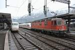 ICE 4 Messfahrten zwischen Interlaken Ost und Spiez: Re 620 040-6 zieht den ICE 4 9004 in Kürze nach Spiez.