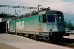SBB: Re 6/6 11689  GERRA-GAMBAROGNO  mit einem DB EC bei einem Zwischenhalt in Lugano im August 2001.