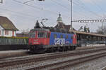 Re 620 015-8 durchfährt den Bahnhof Rupperswil. Die Aufnahme stammt vom 04.02.2022.