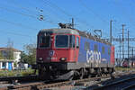 Re 620 023-2 durchfährt am 25.10.2022 solo den Bahnhof Pratteln.