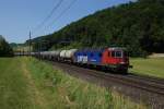 Re 620 060-4 befindet sich am 16.07.2013 mit einem Tankzug in Tecknau.