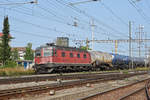 Re 620 015-8 durchfährt den Bahnhof Pratteln. Die Aufnahme stammt vom 28.08.2018.